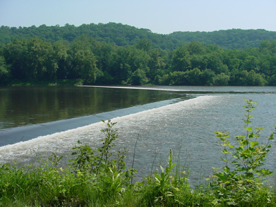 View of the Lumberville Wing Dam. Photo by DRBC.